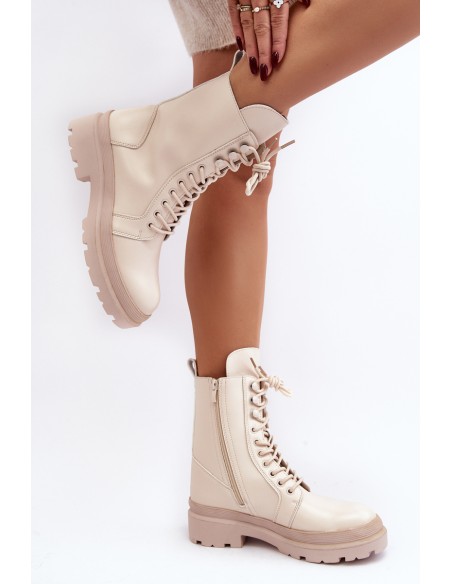 Women's Workery Boots Eco Leather Light Beige Irande