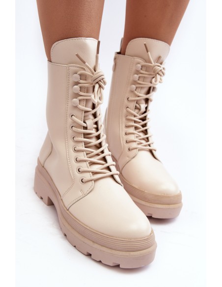 Women's Workery Boots Eco Leather Light Beige Irande