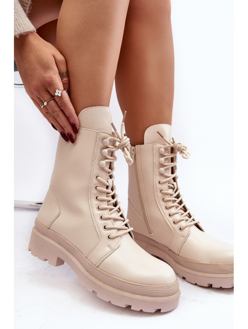 Women's Workery Boots Eco Leather Light Beige Irande