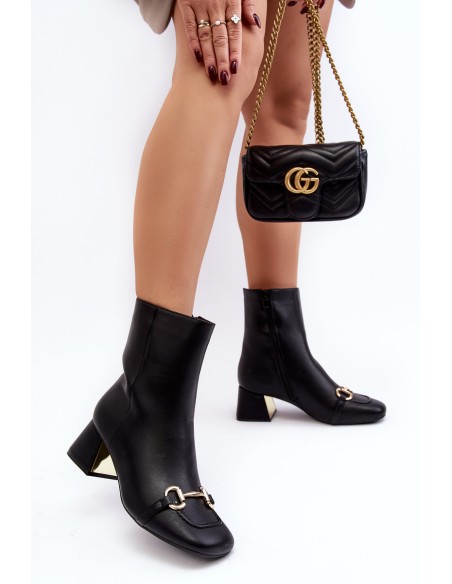 Ankle Boots With Embellishment Black Adinah