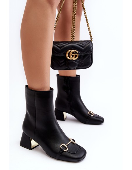 Ankle Boots With Embellishment Black Adinah