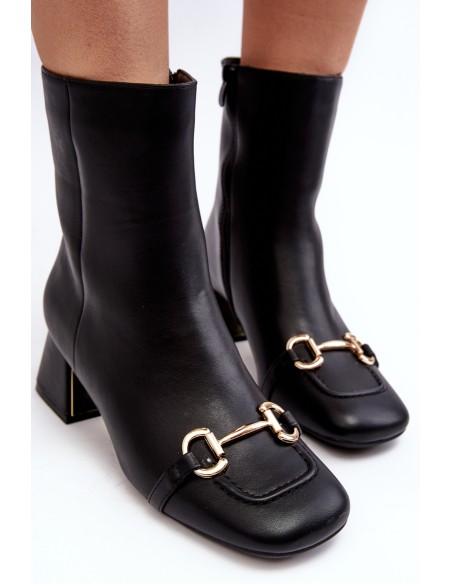 Ankle Boots With Embellishment Black Adinah