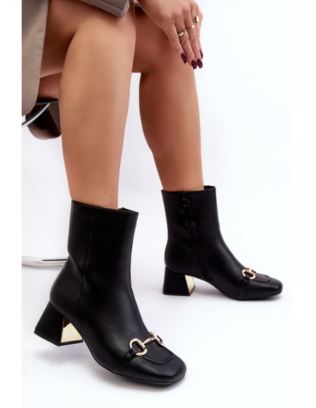 Ankle Boots With Embellishment Black Adinah