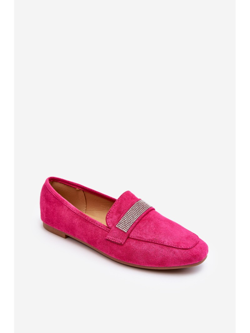 Women's Moccasins with Zircons Fuchsia Ralrika