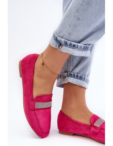 Women's Moccasins with Zircons Fuchsia Ralrika