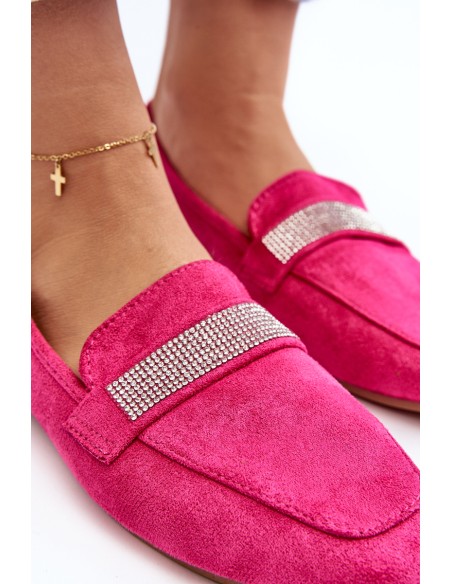 Women's Moccasins with Zircons Fuchsia Ralrika