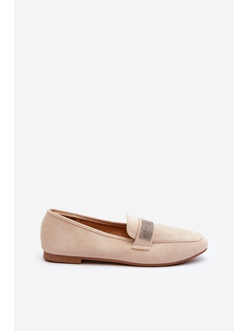 Women's Moccasins with Zircons Beige Ralrika Women's Moccasins with Zircons Beige Ralrika