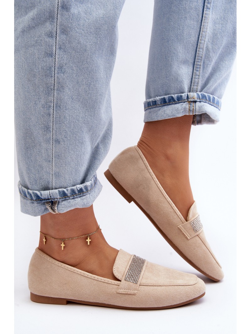 Women's Moccasins with Zircons Beige Ralrika Women's Moccasins with Zircons Beige Ralrika