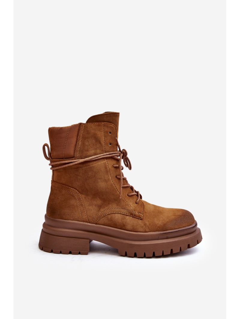 Women's Ankle Boots Trappers with Thick Sole Camel Narelona Women's Ankle Boots Trappers with Thick Sole Camel Narelona
