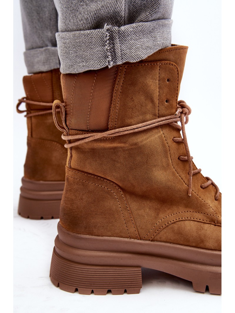 Women's Ankle Boots Trappers with Thick Sole Camel Narelona Women's Ankle Boots Trappers with Thick Sole Camel Narelona