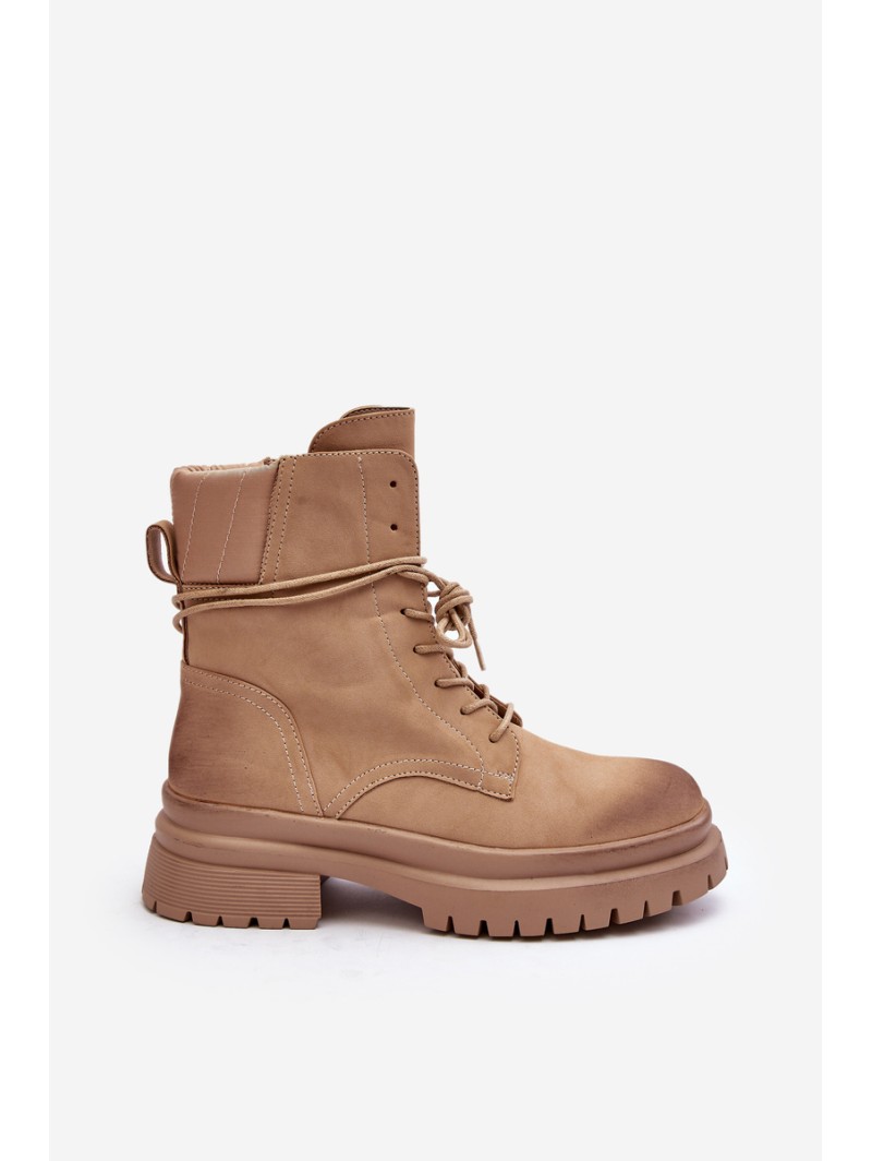Women's Beige Chunky Sole Boots Narelona Women's Beige Chunky Sole Boots Narelona