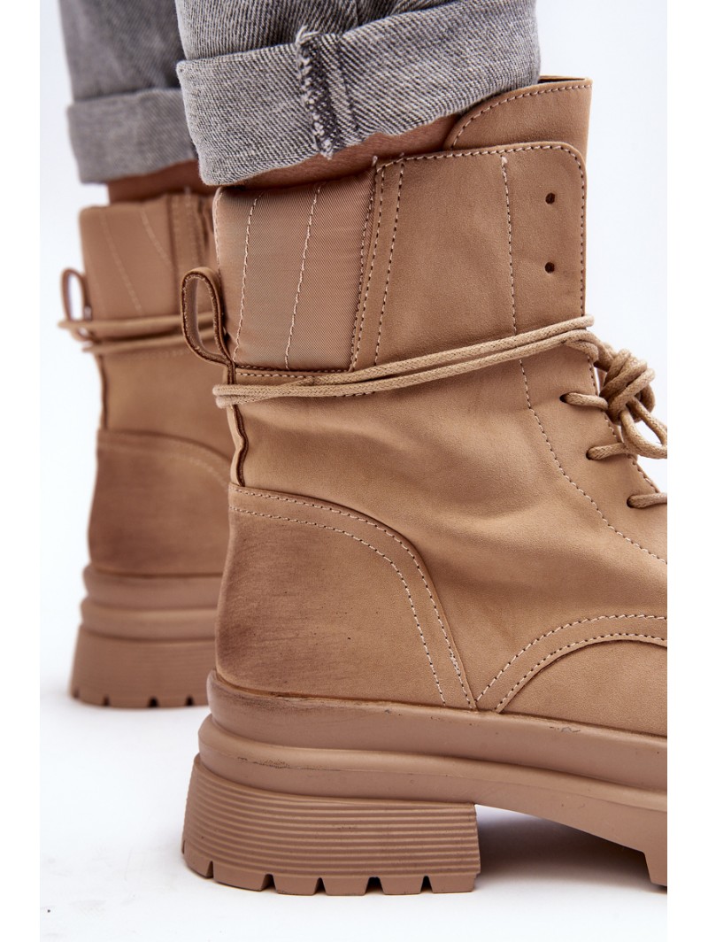 Women's Beige Chunky Sole Boots Narelona Women's Beige Chunky Sole Boots Narelona