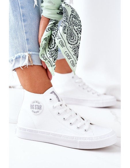 Women's Leather High Sneakers Big Star GG274016 White