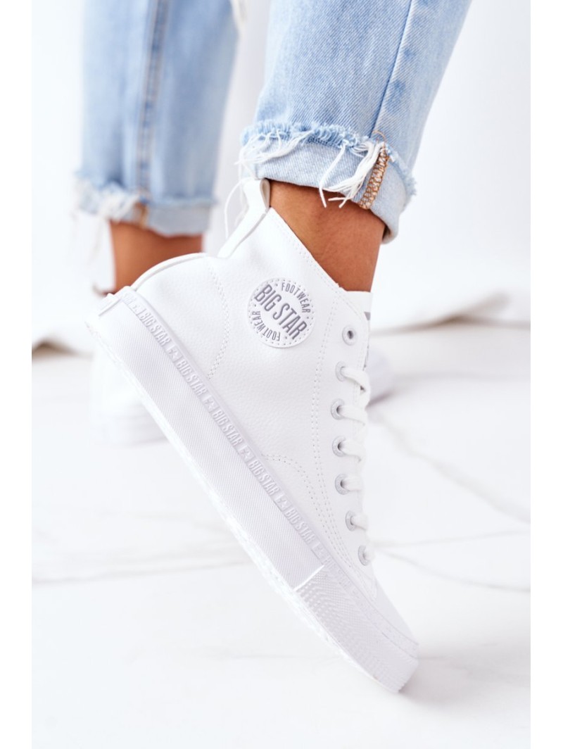 Women's Leather High Sneakers Big Star GG274016 White