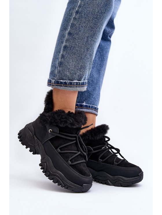 Women's Ankle Boots with Fur Lining Black Cresandi 2