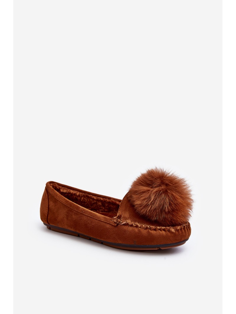 Women's Moccasins with Fur Lining Camel Novas