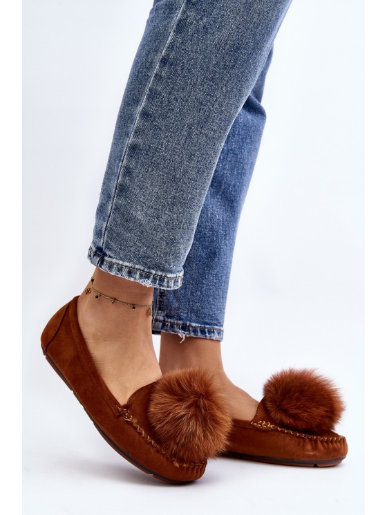 Women's Moccasins with Fur Lining Camel Novas 2