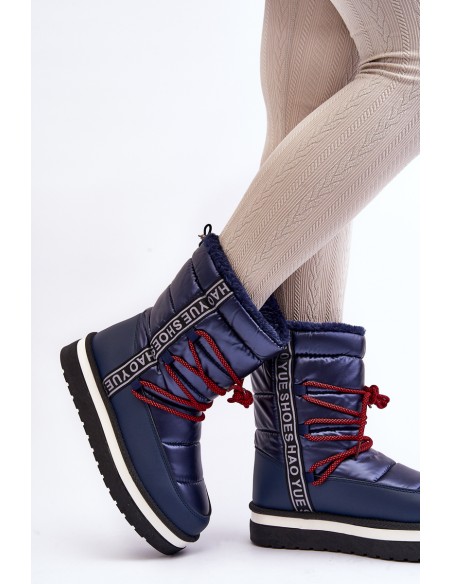 Women's Snow Boots with Laces Navy Lilara