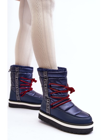 Women's Snow Boots with Laces Navy Lilara