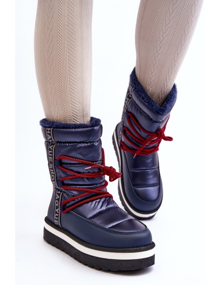 Women's Snow Boots with Laces Navy Lilara