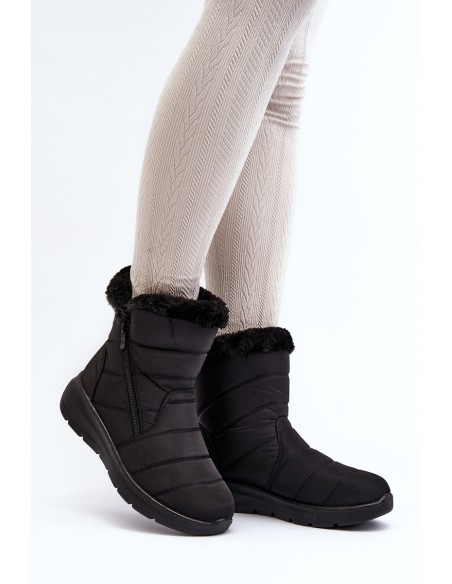 Warm Wedge Snow Boots Black Calena