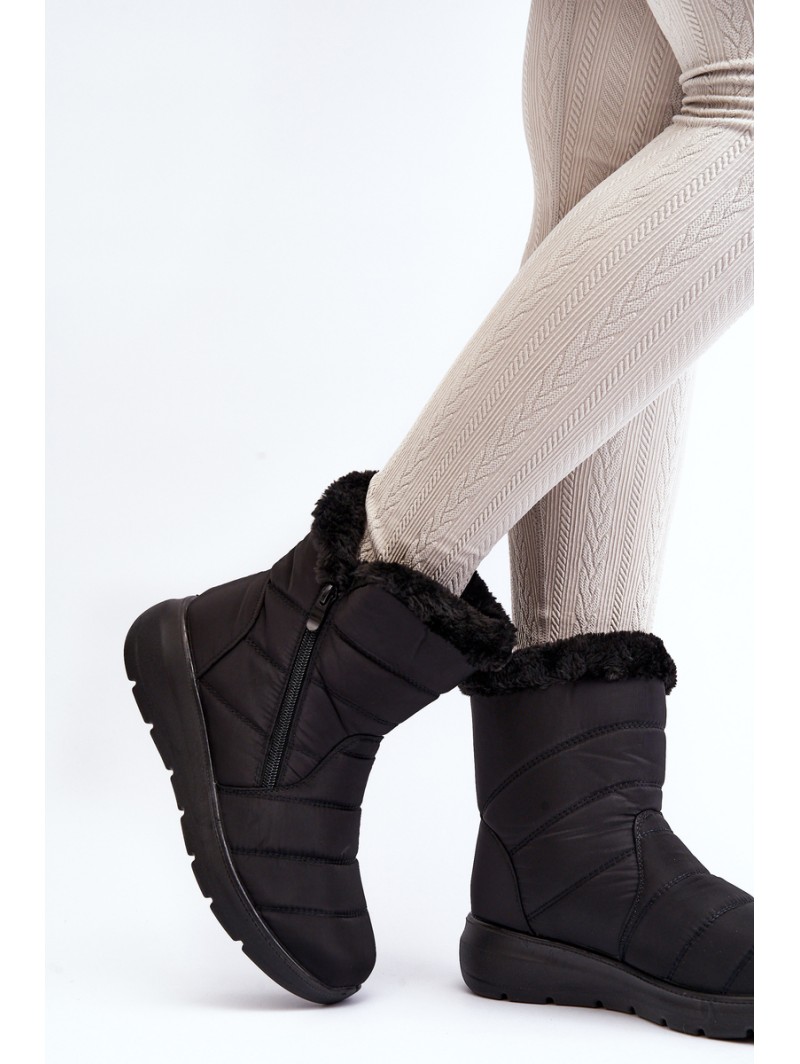 Warm Wedge Snow Boots Black Calena