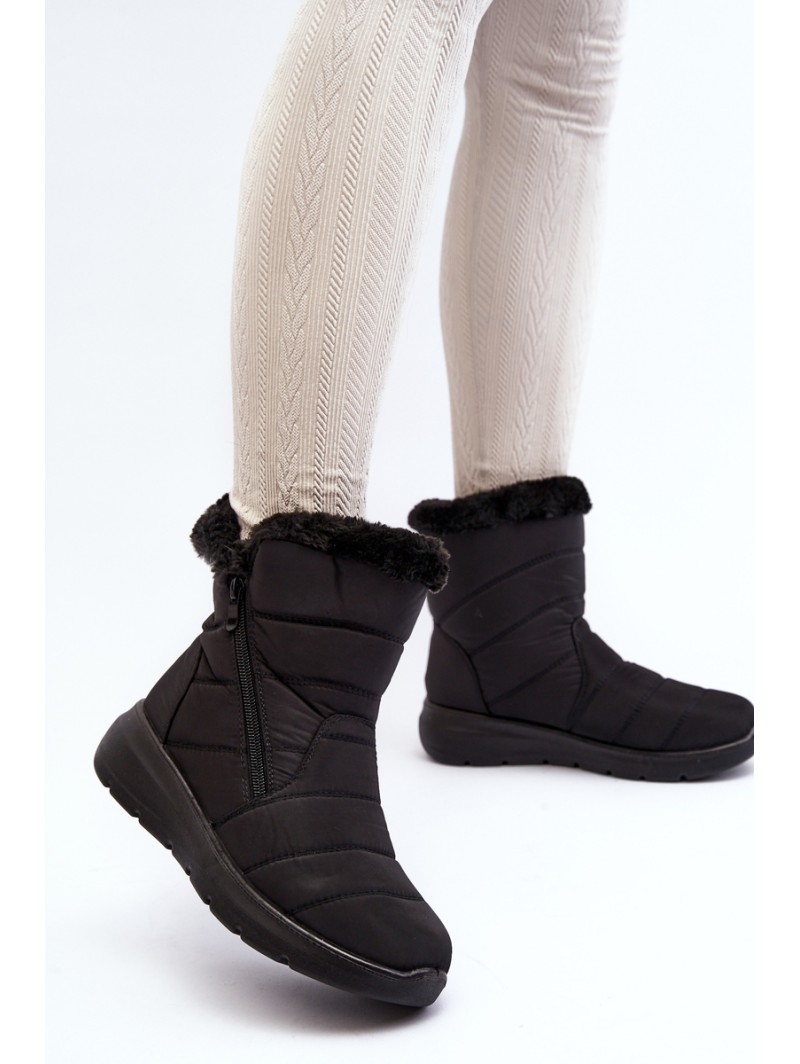 Warm Wedge Snow Boots Black Calena