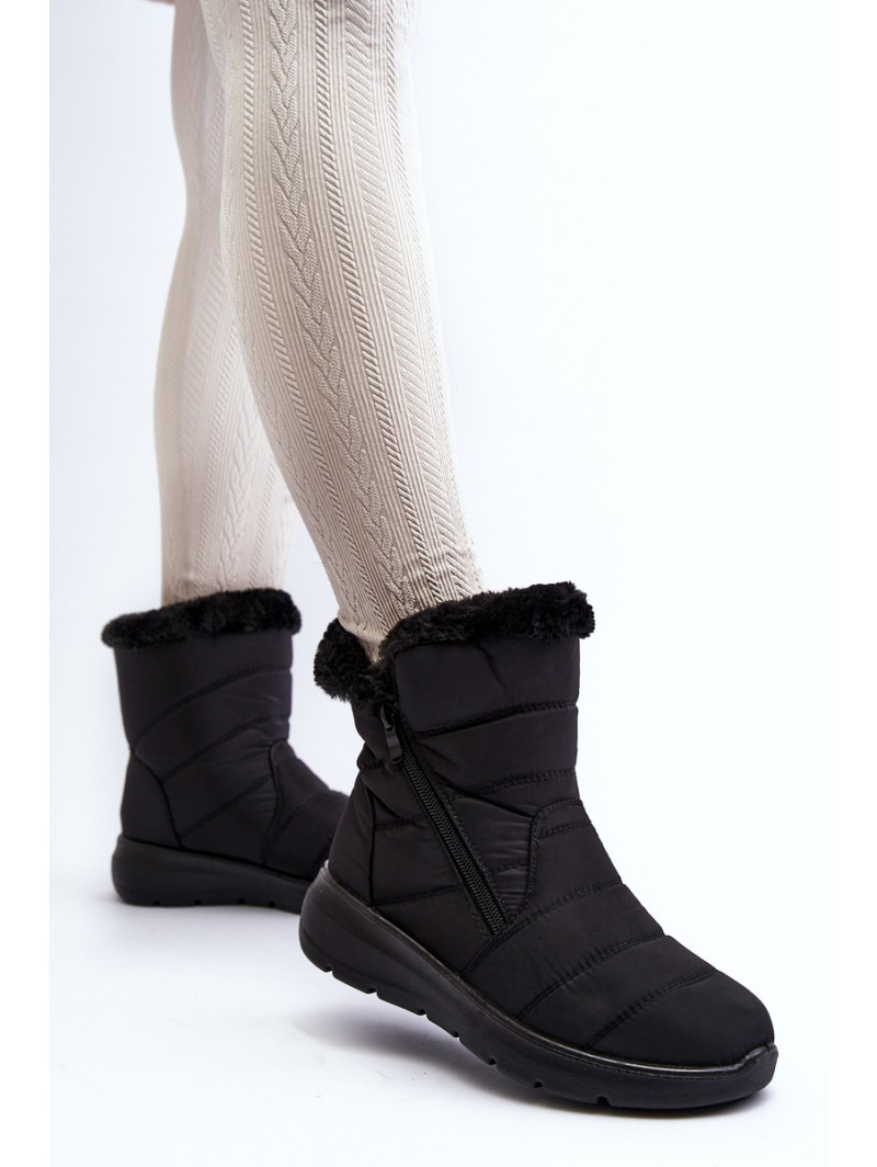 Warm Wedge Snow Boots Black Calena