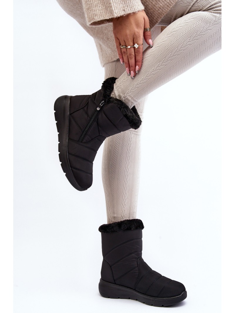 Warm Wedge Snow Boots Black Calena