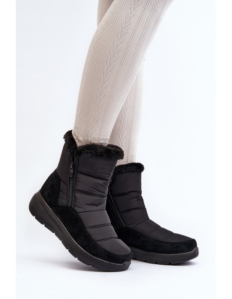 Women's Snow Boots with Faux Fur Black Primose