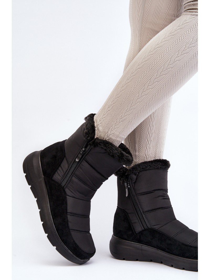 Women's Snow Boots with Faux Fur Black Primose