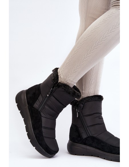 Women's Snow Boots with Faux Fur Black Primose