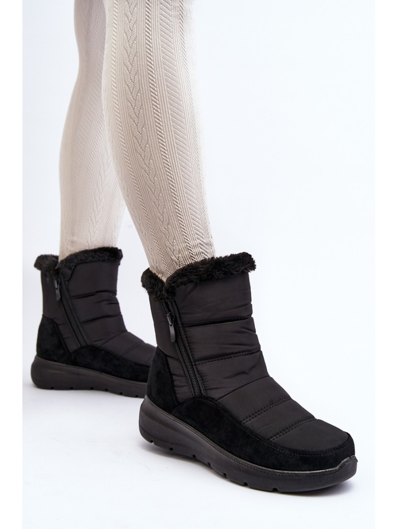 Women's Snow Boots with Faux Fur Black Primose