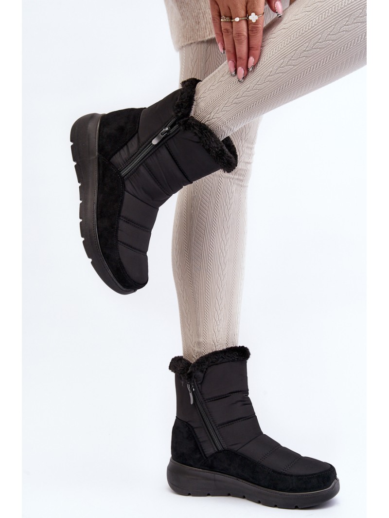 Women's Snow Boots with Faux Fur Black Primose