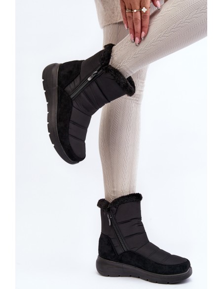 Women's Snow Boots with Faux Fur Black Primose