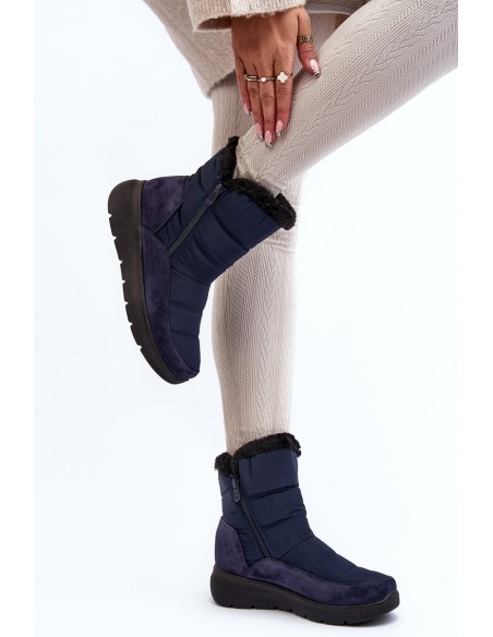 Women's Snow Boots with Fur Navy Primose
