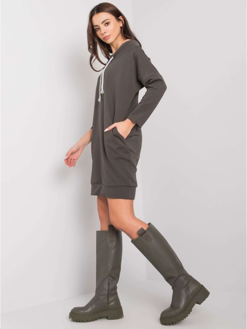 Sukienka-RV-SK-4597-1.97-ciemny khaki Sukienka-RV-SK-4597-1.97-ciemny khaki