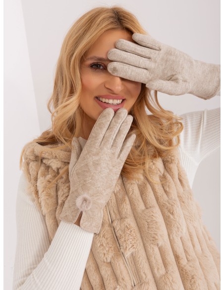 Rękawiczki-AT-RK-239506.98-beżowy