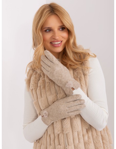 Rękawiczki-AT-RK-239506.98-beżowy