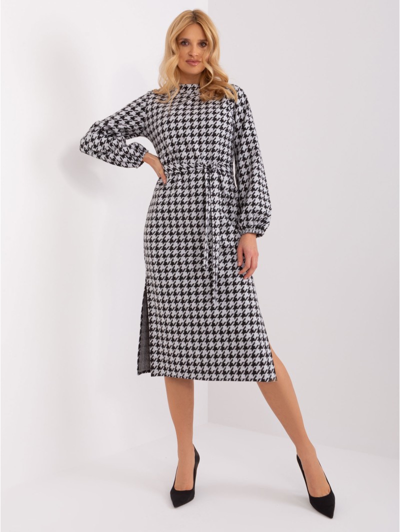 Suknelė balta-juoda