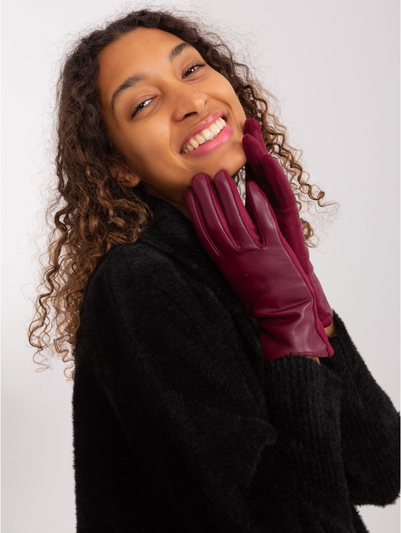 Rękawiczki-AT-RK-239501A.16-bordowy