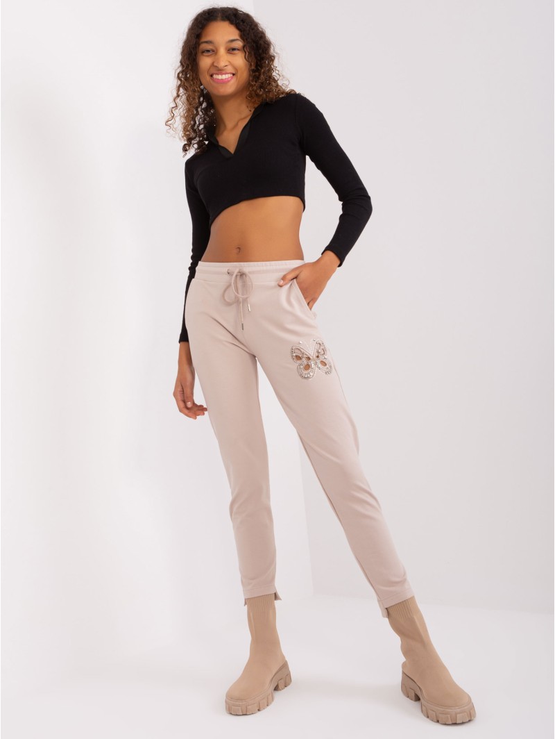 Spodnie dresowe-RV-DR-8835.10-jasny beżowy Spodnie dresowe-RV-DR-8835.10-jasny beżowy