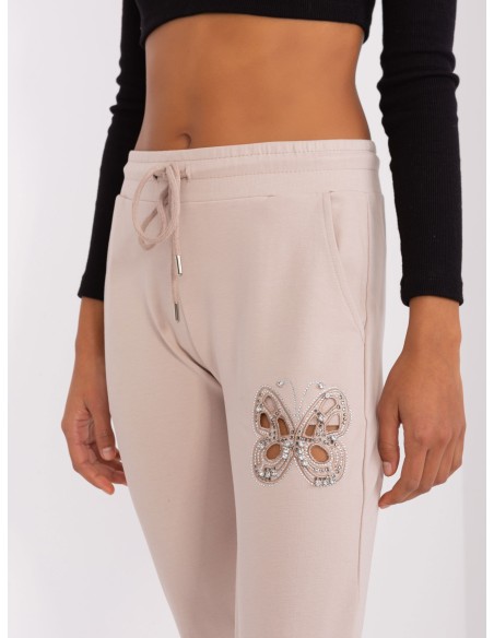 Spodnie dresowe-RV-DR-8835.10-jasny beżowy