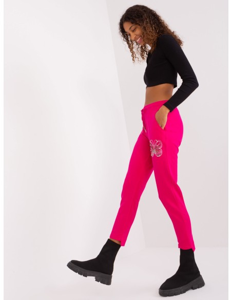 Spodnie dresowe-RV-DR-8835.10-fuksjowy