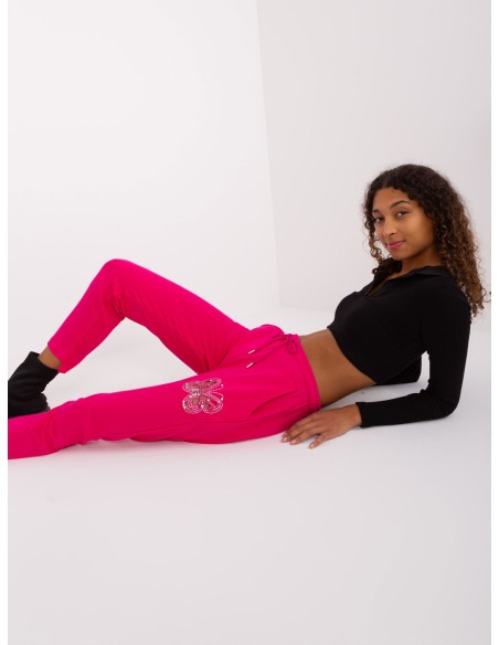 Spodnie dresowe-RV-DR-8835.10-fuksjowy