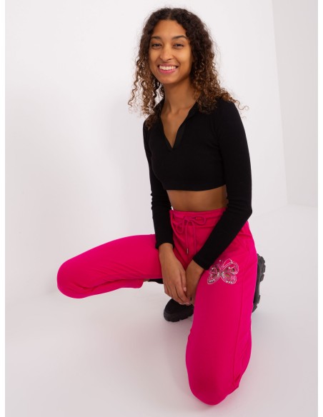 Spodnie dresowe-RV-DR-8835.10-fuksjowy