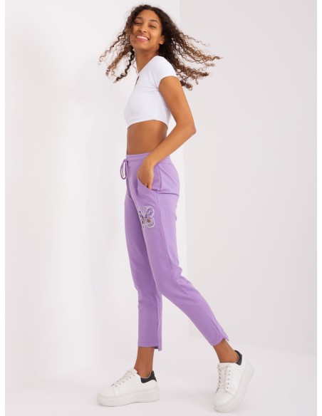 Spodnie dresowe-RV-DR-8835.10-fioletowy