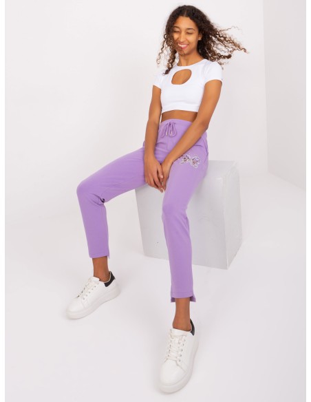 Spodnie dresowe-RV-DR-8835.10-fioletowy