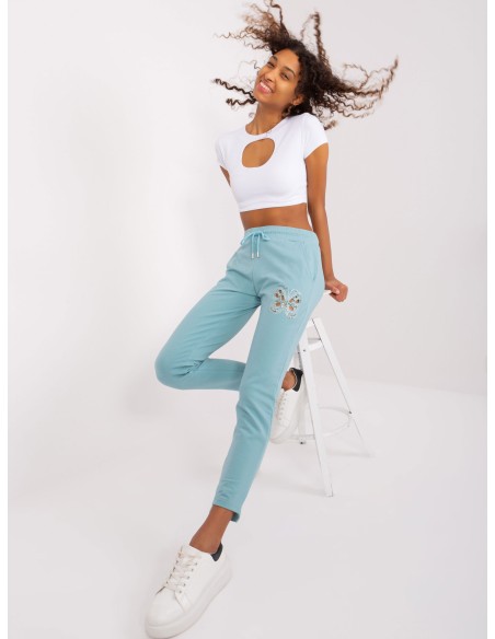 Spodnie dresowe-RV-DR-8835.10-pistacjowy