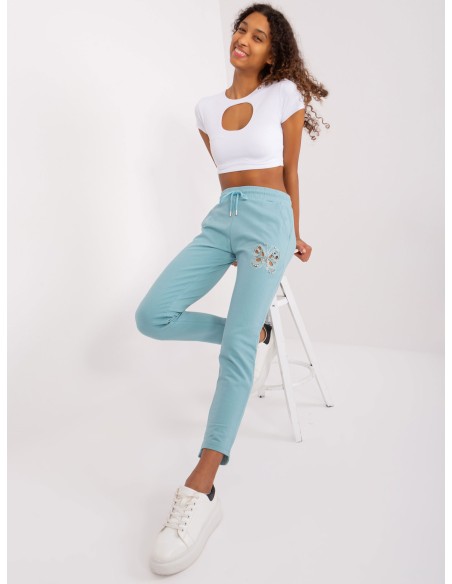 Spodnie dresowe-RV-DR-8835.10-pistacjowy